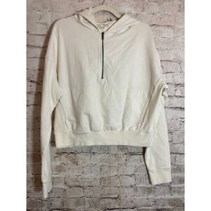 NEW $108 Aloha Collection Half Zip Travel Hoodie Womens Medium In Sandstone